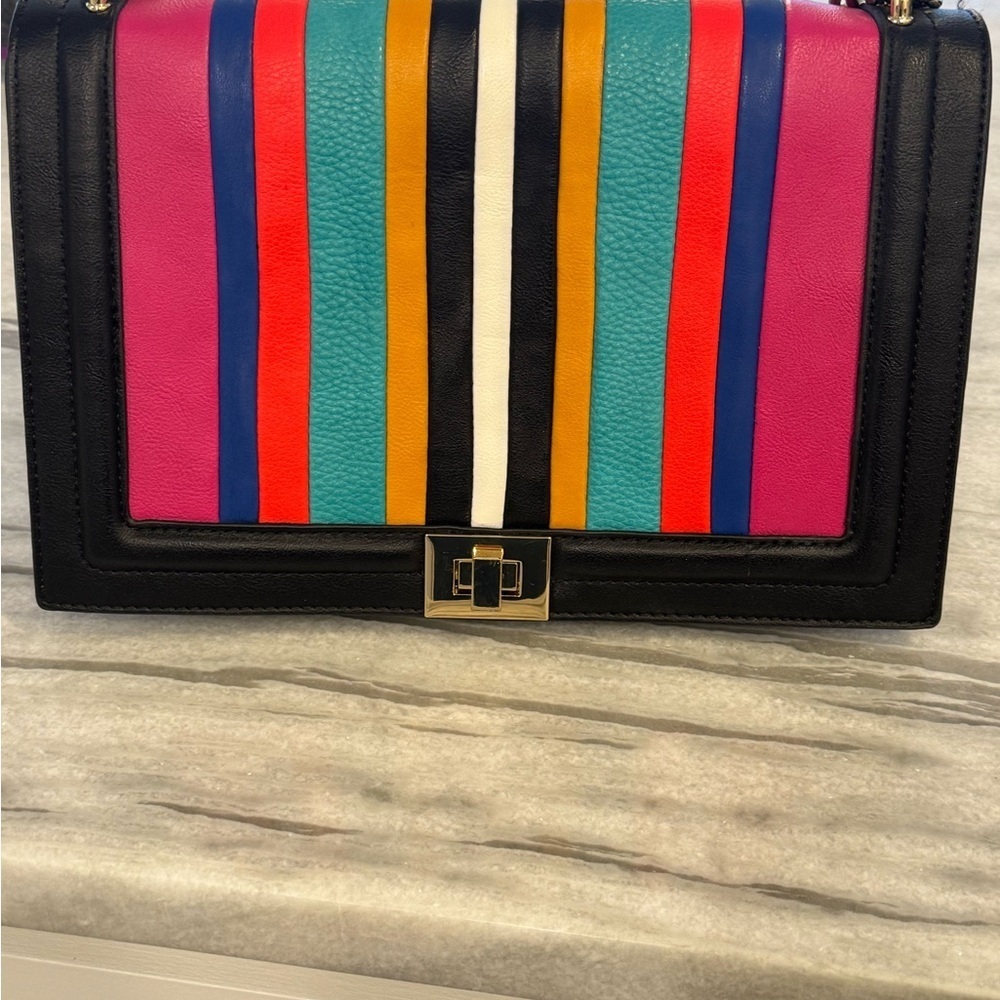 INC International Concepts Multicolor Striped Shoulder Bag